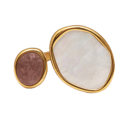 Adjustable Ring with Mineral Stones
