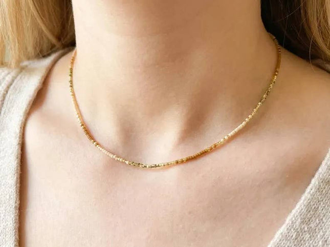 Miyuki Bead Necklace - Warm Tones