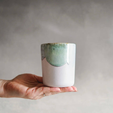 Handmade Ceramic Cup - Jade - Green & White - 260ml - Harman Shop & Atelier