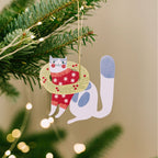 Grappige kat - Kerstversiering