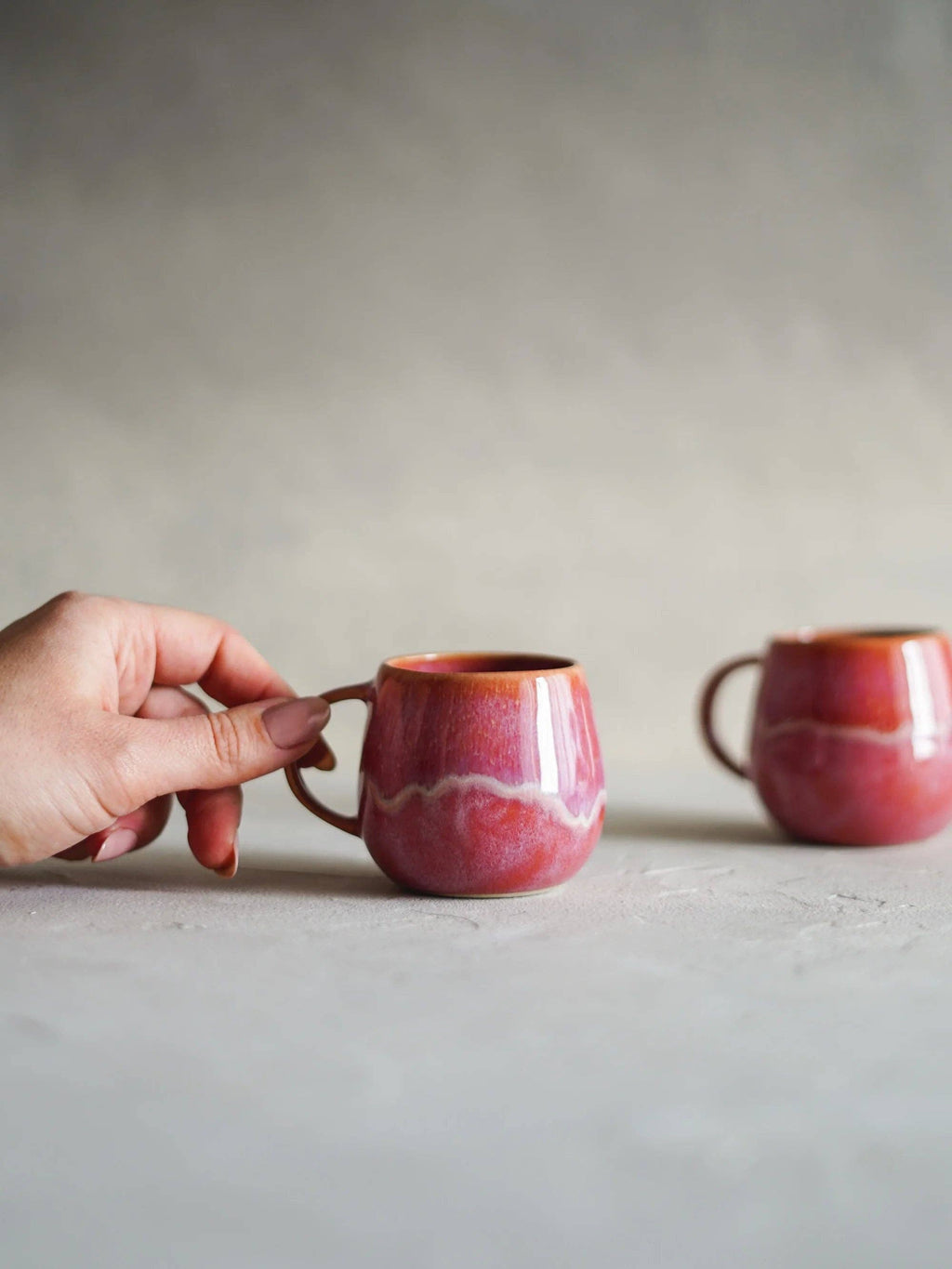 Handgemaakte keramische beker - Marshmallow - Roze - 100 ml