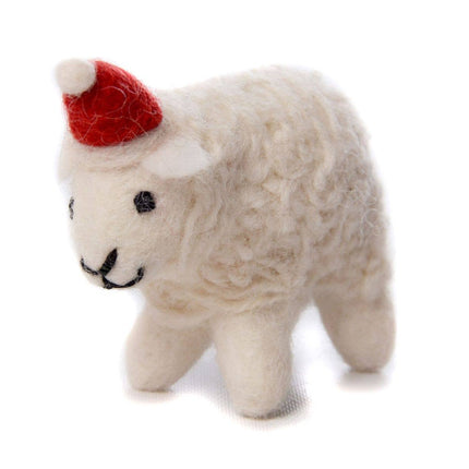 Felt Christmas Decoration - Sheep with Hat
