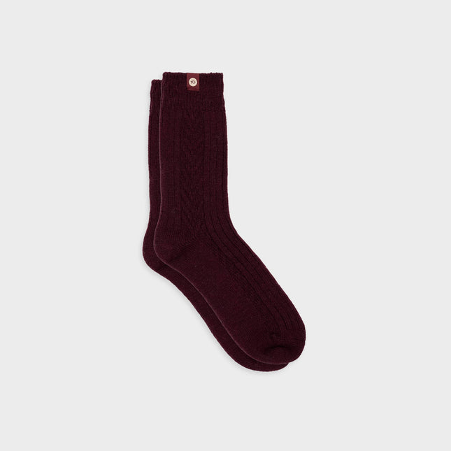 Wool Socks - Burgundy - One size: 41/46