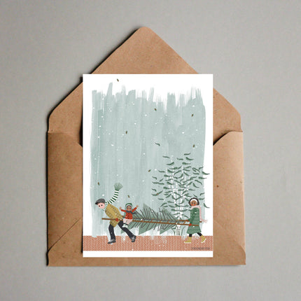 Postcard - Christmas - How to get that tree - Harman Shop & Atelier