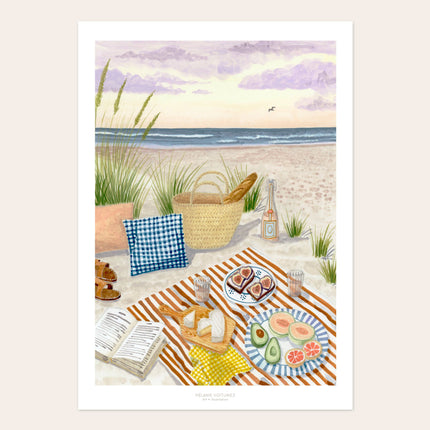 Poster - Beach Picnic - A4 - Harman Shop & Atelier