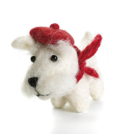 Felt Christmas Decoration - White Highland Terrier with Tam O'Shanter