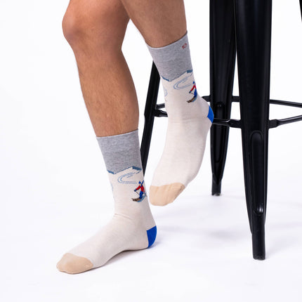 Combed Cotton Socks - Skier pattern - One size: 41/46 - Harman Shop & Atelier