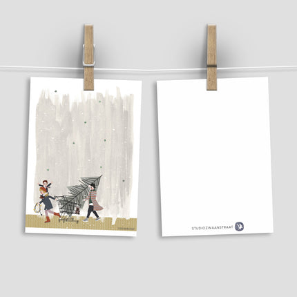 Postcard - Christmas - Shopping Cart - Harman Shop & Atelier