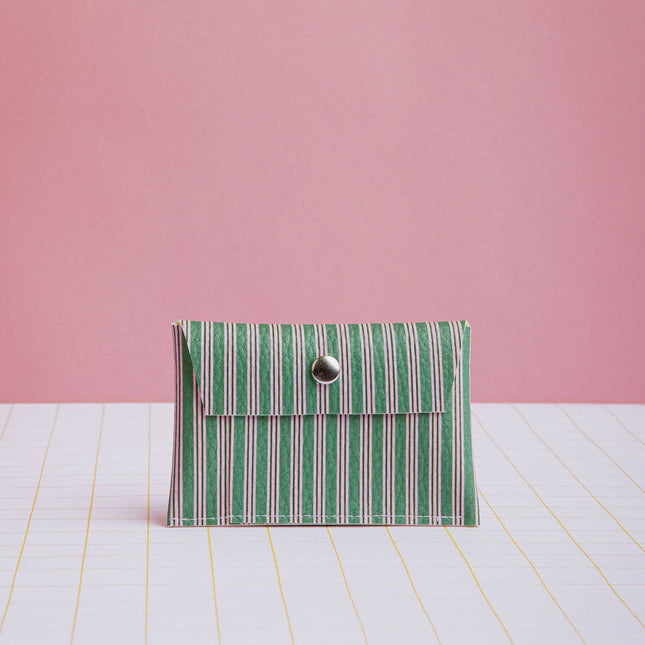 Card holder - Green and Pink Stripes