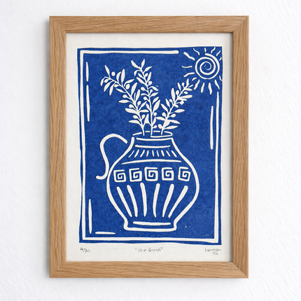 “Olive Branch” Linocut Print