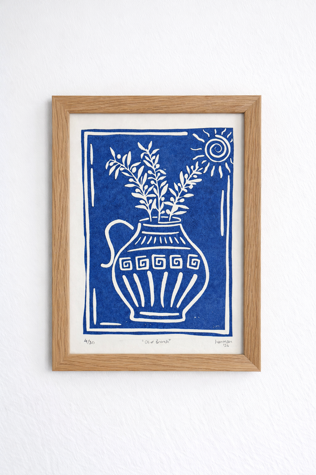 “Olive Branch” Linoprint