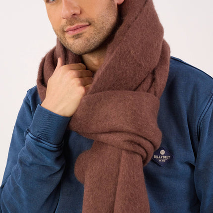 Unisex Wide Mixed Wool Scarf - Brown