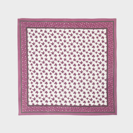 Organic Cotton Scarf - Beige and Purple
