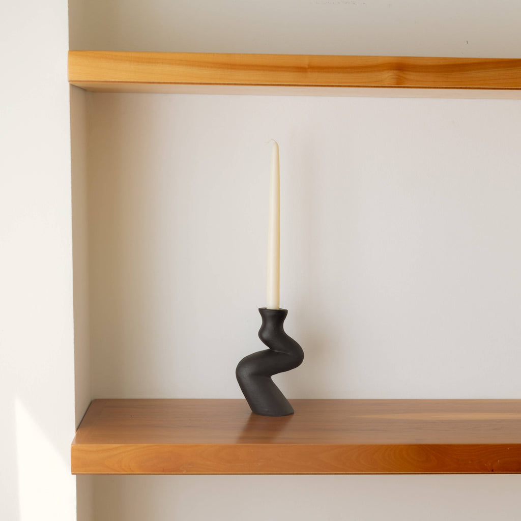 Handgemaakte keramische kandelaar - Terracotta