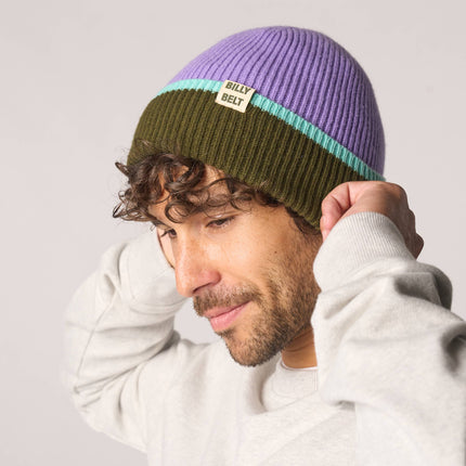 Unisex Wool Beanie - Purple & Khaki & Mint green - Harman Shop & Atelier