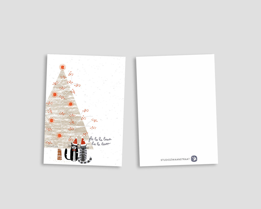 Ansichtkaart - Kerstkatten