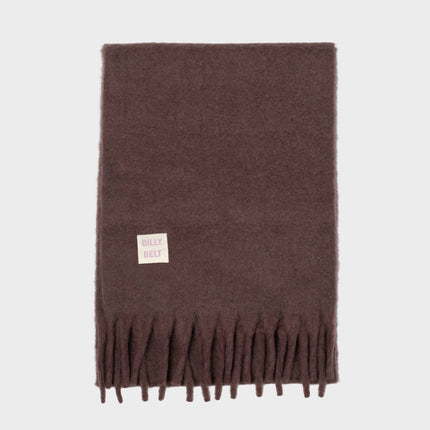 Unisex Wide Mixed Wool Scarf - Brown
