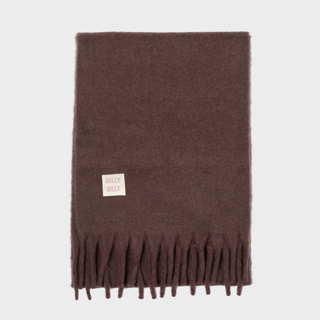 Unisex Wide Mixed Wool Scarf - Brown