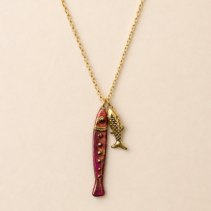 Bohem Double Fish Necklace 