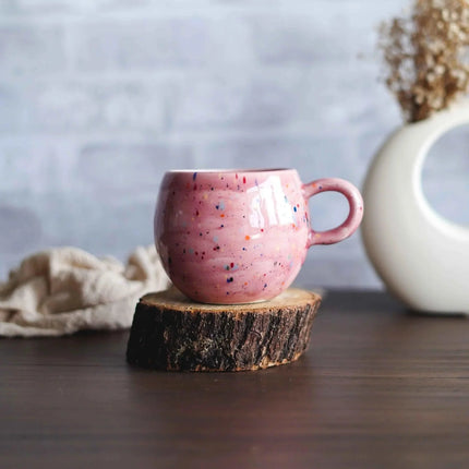 Handmade Ceramic Coffee Cup - Rainbow - 100mL