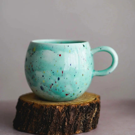 Handmade Ceramic Coffee Cup - Rainbow - 100mL