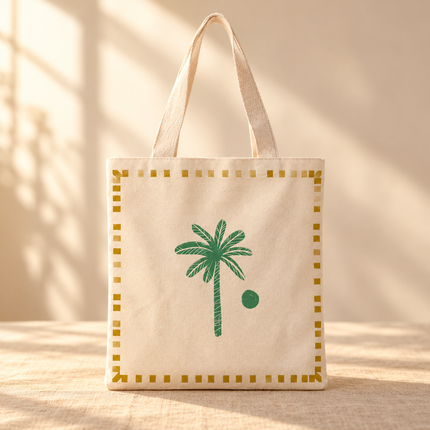 Cotton Tote Bag - Palm Tree