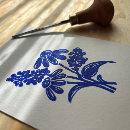 Linocut Print - Wildflowers
