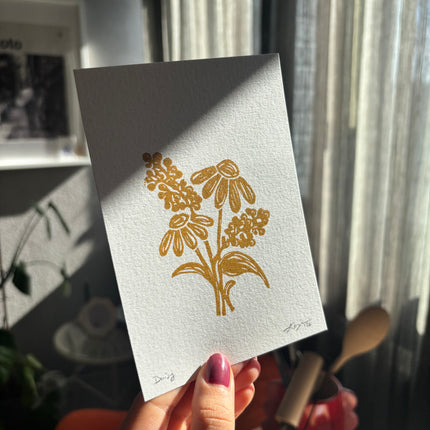 Linocut Print - Wildflowers