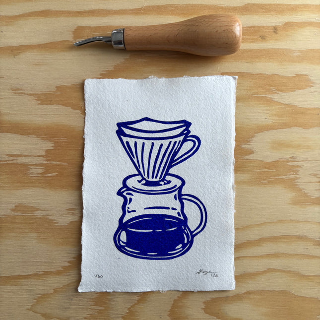 Linocut Print - V60 Coffee