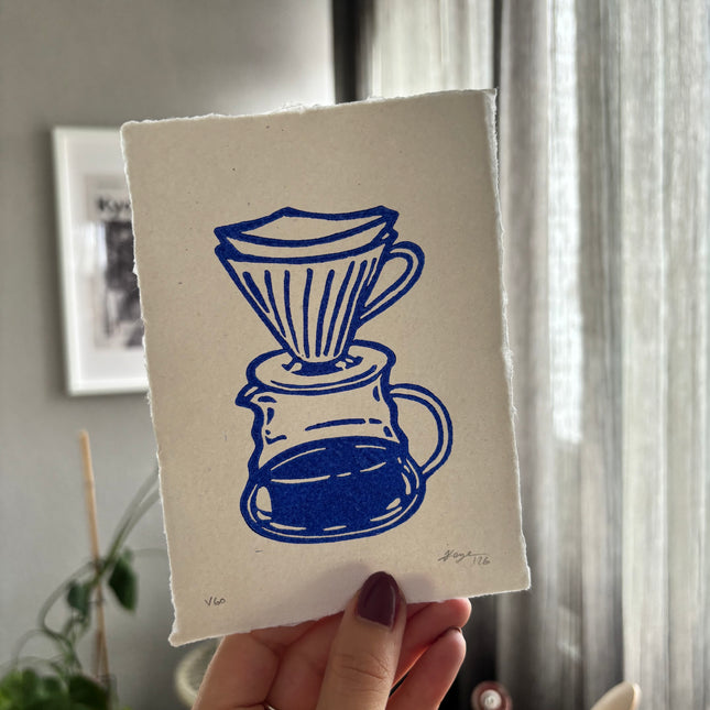Linocut Print - V60 Coffee