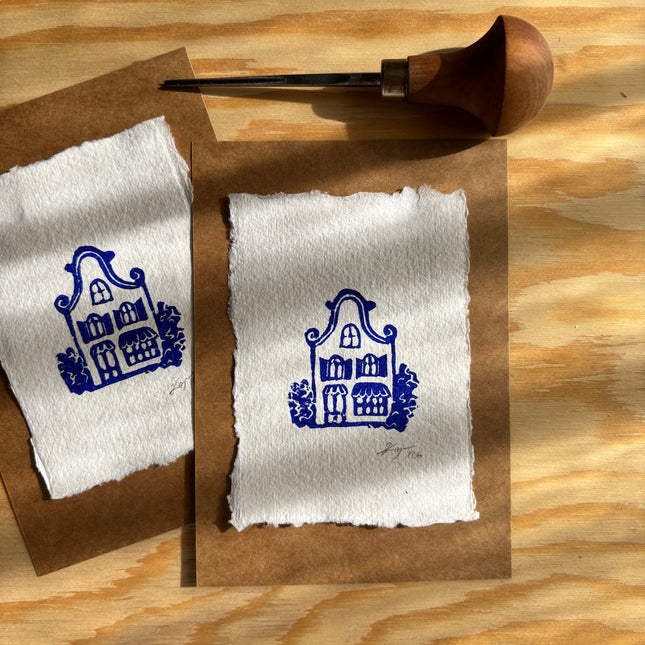 Linocut Print - Little Dutch House No.1