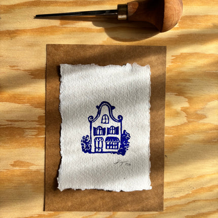 Linocut Print - Little Dutch House No.1