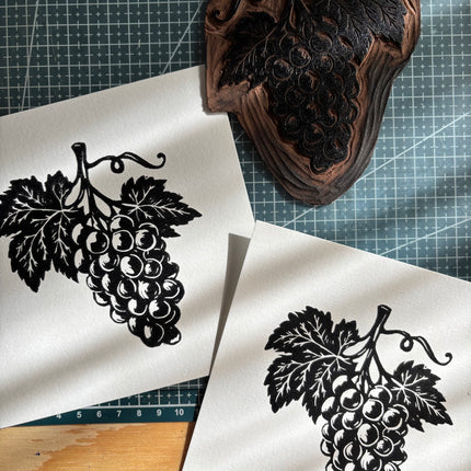 Linocut Print - Grapes