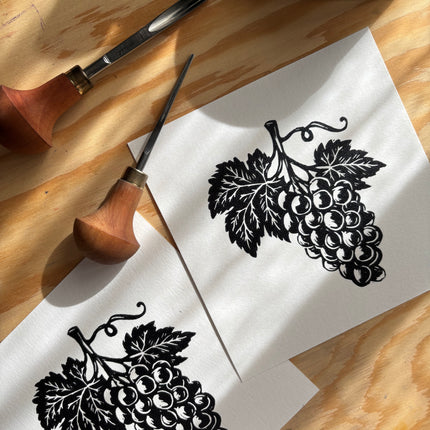 Linocut Print - Grapes