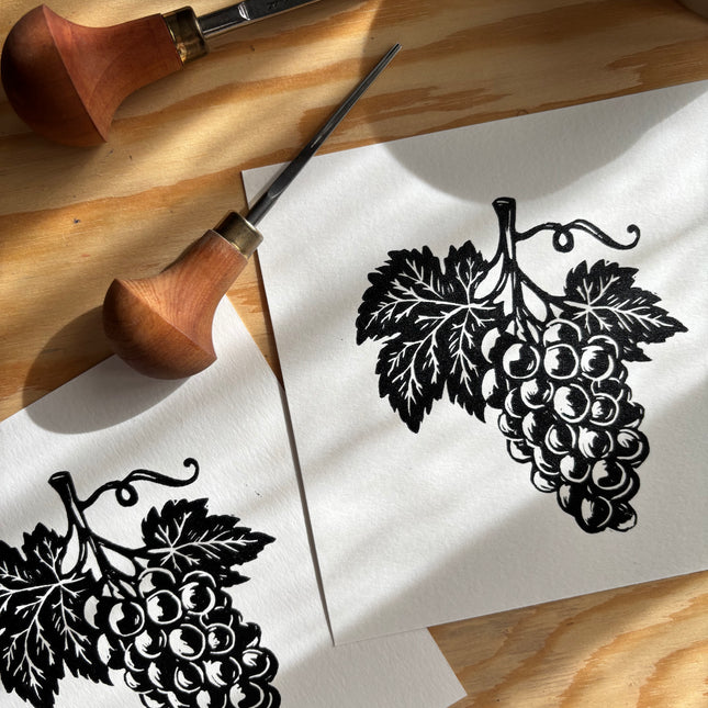 Linocut Print - Grapes