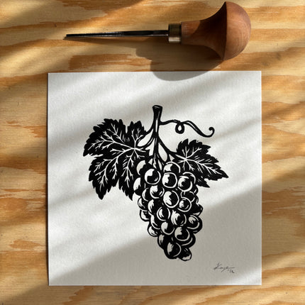 Linocut Print - Grapes