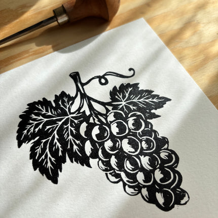 Linocut Print - Grapes