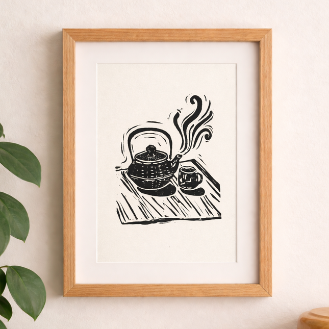 Linocut Print - Teapot