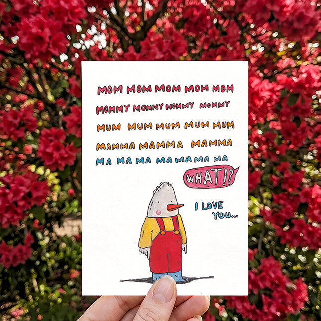 Mama! Mummy! Mom! Ik hou van je Ansichtkaart