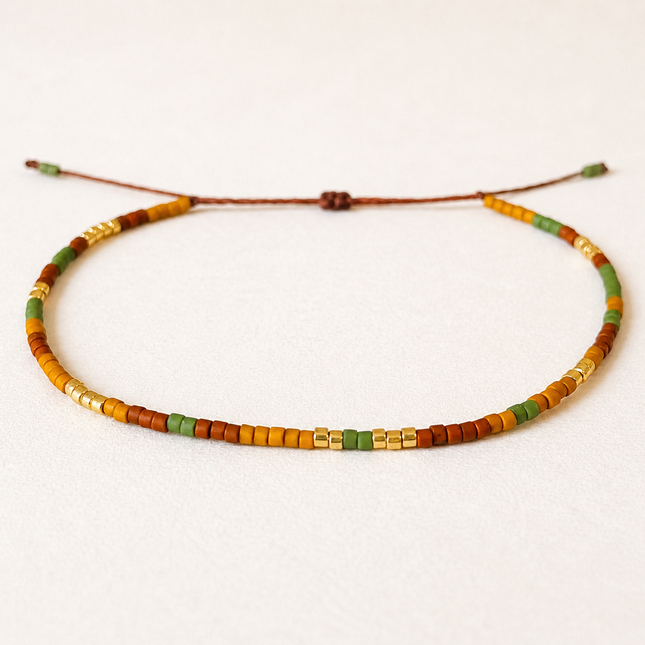 Miyuki Bead Adjustable Bracelet - Warm Earth