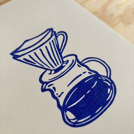 V60 Coffee Linocut Print