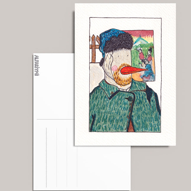 Vincent Self Portrait with Bandaged Ear Postcard