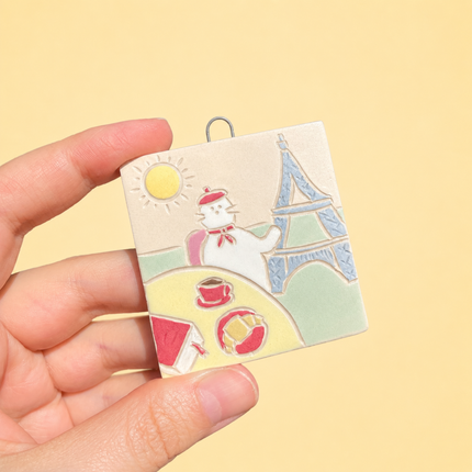 A Sunny Day in Paris - Ceramic Wall Hanging