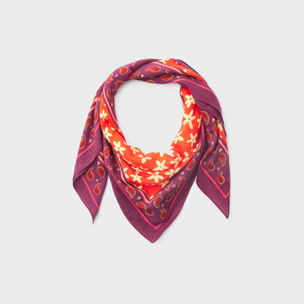 Organic Cotton Scarf - Red and Purple
