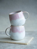 Handmade Ceramic Mug - Aurora - Pink & White - 290ml - Harman Shop & Atelier