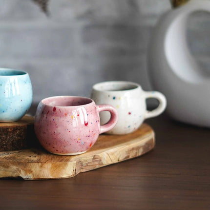 Handmade Ceramic Coffee Cup - Rainbow - 100mL