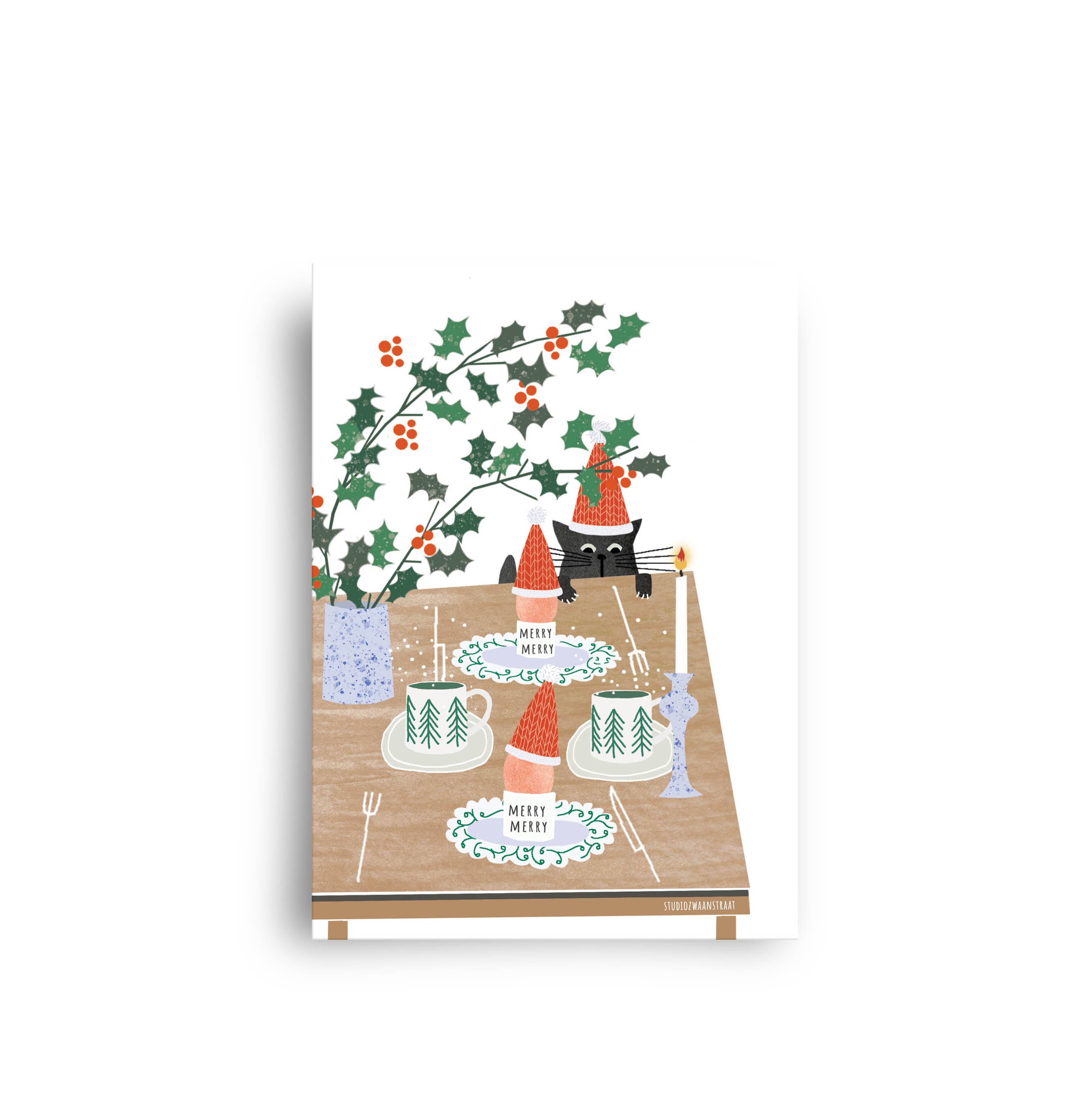 Ansichtkaart - Kerstontbijt