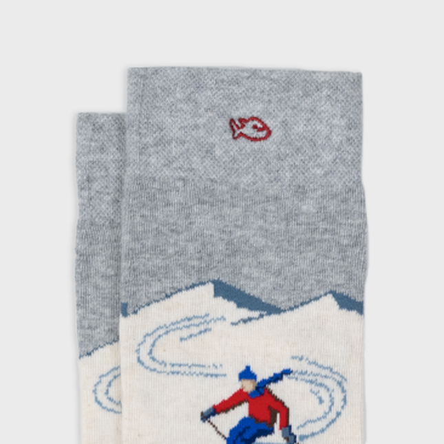 Combed Cotton Socks - Skier pattern - One size: 41/46 - Harman Shop & Atelier