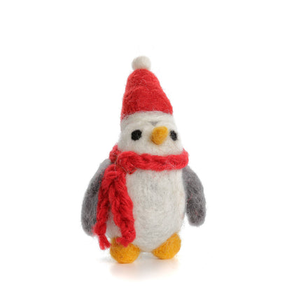 Felt Christmas Decoration - Penguin with Hat & Scarf