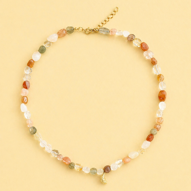 Cherry Blossom Agate Necklace - Natural Stone Jewelry
